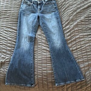 Buckle Black Flare Wide Leg Jeans